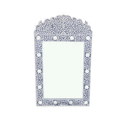 Floral Bone Inlay Crested Mirror Grey 5