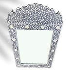 Floral Bone Inlay Crested Mirror Grey 3
