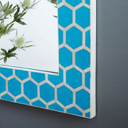 Honeycomb Bone Inlay Mirror Turquoise