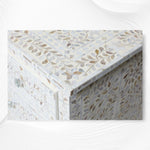 Close up look at the lvory mother of pearl lnlay chest of 7 drawers 3