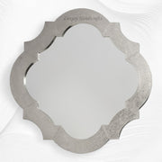 Lotus White Metal Mirror