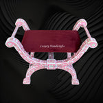 MOP Inlay Jenny Stool Floral Design Pink 2