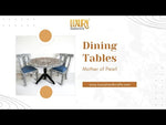 MOP Inlay Floral Dining and Chair Set Black 5