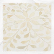 Quatrefoil Bone Inlay Side Table White Floral