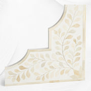 Quatrefoil Bone Inlay Side Table White Floral