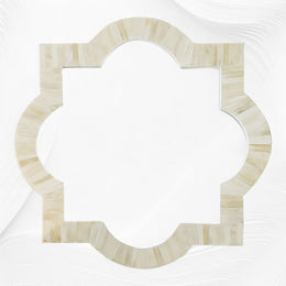 Quatrefoil Natural Bone Inlay Mirror