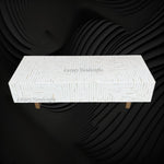 Stripe Bone Inlay Coffee Table White 2