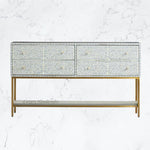 Scroll Vine Bone Inlay Entryway Console Grey 1