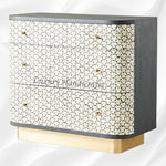 Targua Bone Inlay 3 Drawer Chest Black 3