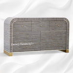 Waterfall Bone Inlay 7 Drawer Sideboard Black 4