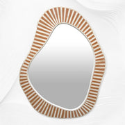 Abstract Bone Inlay Wall Mirror Almond