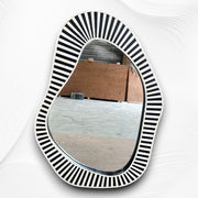 Abstract Bone Inlay Wall Mirror Black 3