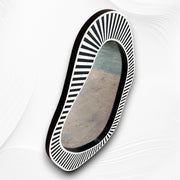 Abstract Bone Inlay Wall Mirror Black 1