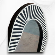 Abstract Bone Inlay Wall Mirror Black 2