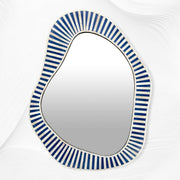 Abstract Bone Inlay Wall Mirror  frame Blue