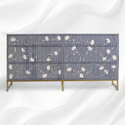 Shop the Ada Bone Inlay Chest of 6 Drawers Indigo Blue online 