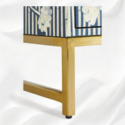 Ada bone inlay 6-drawer grey buffet & sideboard, downsized to fit smaller spaces 