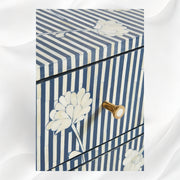 Side view of Ada bone inlay 6-drawer grey buffet and sideboard 