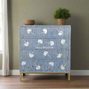 Ada Mother of Pearl Inlay Chest of 4 Drawers Blue 1