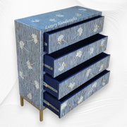 Ada Mother of Pearl Inlay Chest of 4 Drawers Blue 3