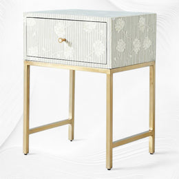 Ada Bone Inlay Nightstand Grey | Bone Inlay Nightstand