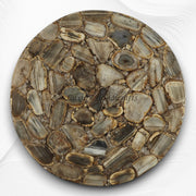 Agate Round Side Table Brown 2