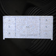 Alexa Mother of Pearl Inlay Media Cabinet White 1