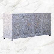 Shop Alexa Mother of Pearl Inlay Media Cabinet Grey Online 2