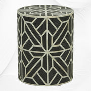 Best Amelia Bone Inlay Geometric Side Table Black 1