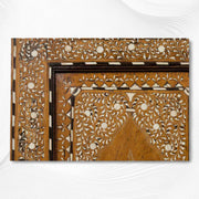 Vintage Anglo Indian Teak Wood Wardrobe Bone Inlay Natural