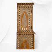 Vintage Anglo Indian Teak Wood Wardrobe Bone Inlay Natural