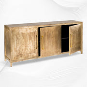 Antique Brass Embossed 3 Door Sideboard 2