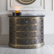 Antique Brass Chest Of Drawer With Black Granite Top 1