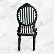 Luxurious design of the Archibald Baroque Velvet Striped Black Chair 4