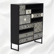 Handcrafted finishing on the Ariel Black Bone Inlay Cabinet 2