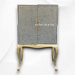 Bella Bone Inlay Bar Cabinet Stripe Black 4