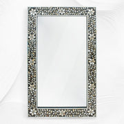 Black Mother Of Pearl Inlay Floral Mirror