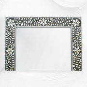Black Mother Of Pearl Inlay Floral Mirror
