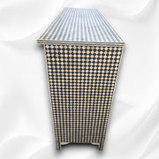 Black Bone Inlay 9 Drawer Checks Design Chest 3