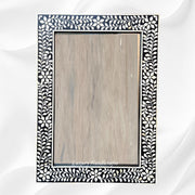 Black Bone Inlay Floral Rectangle Mirror 1