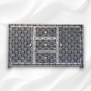 Black Bone Inlay Tic Tac 3 Drawer 2 Door Sideboard