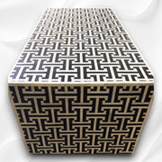 Black Bone Inlay Tic Tac 3 Drawer 2 Door Sideboard 2