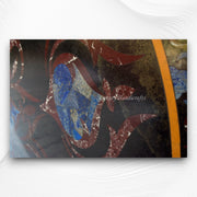 Black Granite Dining Table 6 Seater Top Gemstones Inlay 4