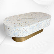 Blooming Flowers MOP Inlay Coffee Table Beige