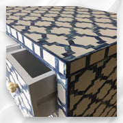 Blue Colored Bone Inlay Cabinet 1