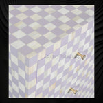 Bone Inlay 4 Drawer Checkerboard Dresser Lilac 3