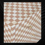 Bone Inlay 7 Drawer Checkerboard Dresser Almond 3