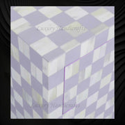 Bone Inlay Checkerboard Bedside Lilac 4