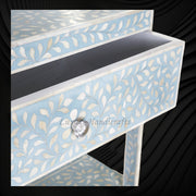 Buy Floral Bone Inlay Bedside Table Online in India
