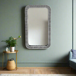 Bone Inlay Edged Mirror Black 1
